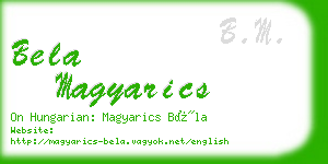 bela magyarics business card